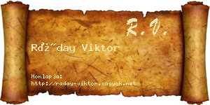 Ráday Viktor névjegykártya